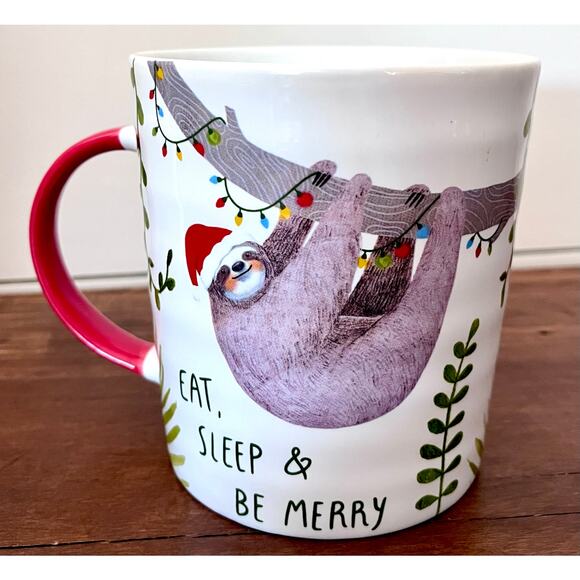 Prima Design -Cute Sloth- Eat, Sleep, and Be Merry Christmas Holiday Mug Cup - Picture 3 of 8